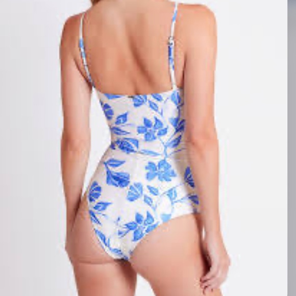 PatBO Nightflower Lace-Up One-Piece Swimsuit NWT Size XS - Picture 6 of 12
